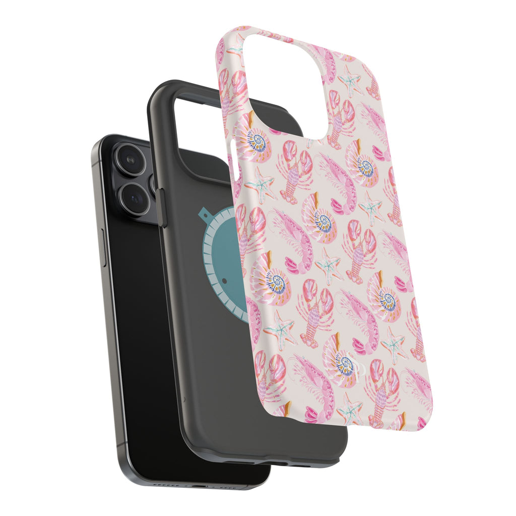 Pink Coastal Shell & Lobster Magnetic Impact-Resistant Phone Case