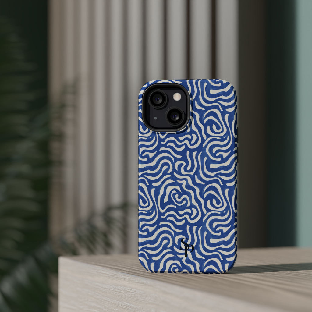 Blue Abstract Swirl Magnetic Impact Phone Case