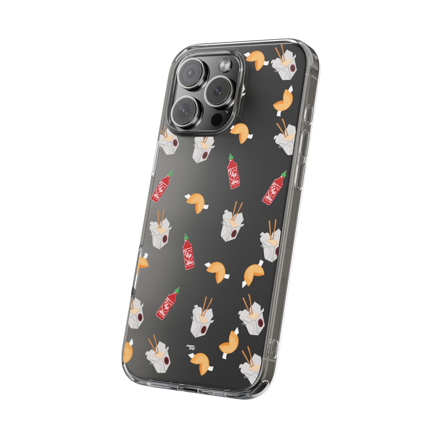 Take Out Food Pattern Clear Phone Case for Food Lovers