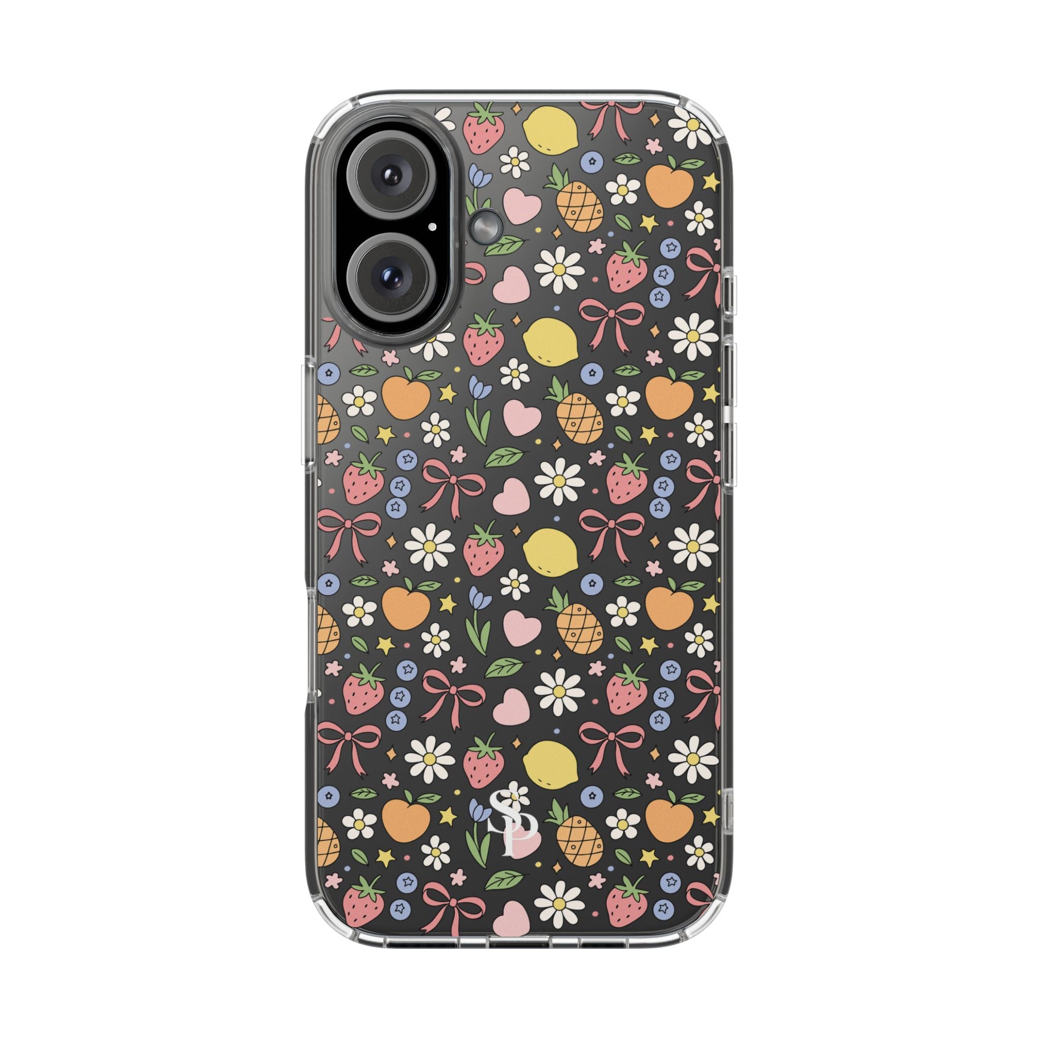 Fruit and Floral Pattern Clear Case