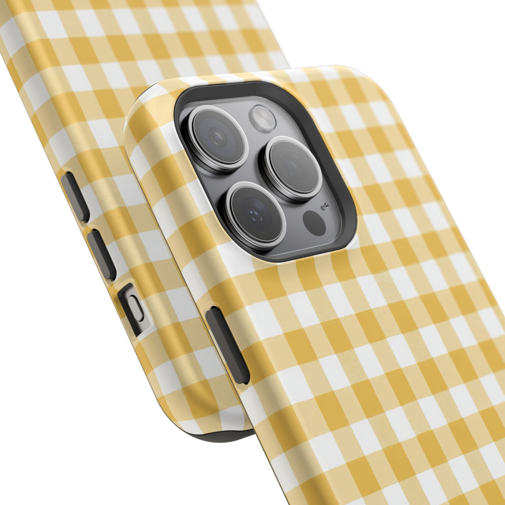 Yellow Gingham Magnetic Impact-Resistant Phone Case