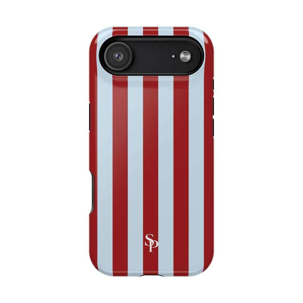 Red & Light Blue Vertical Stripe Magnetic Impact-Resistant Phone Case