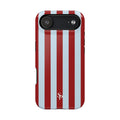 Red & Light Blue Vertical Stripe Magnetic Impact-Resistant Phone Case