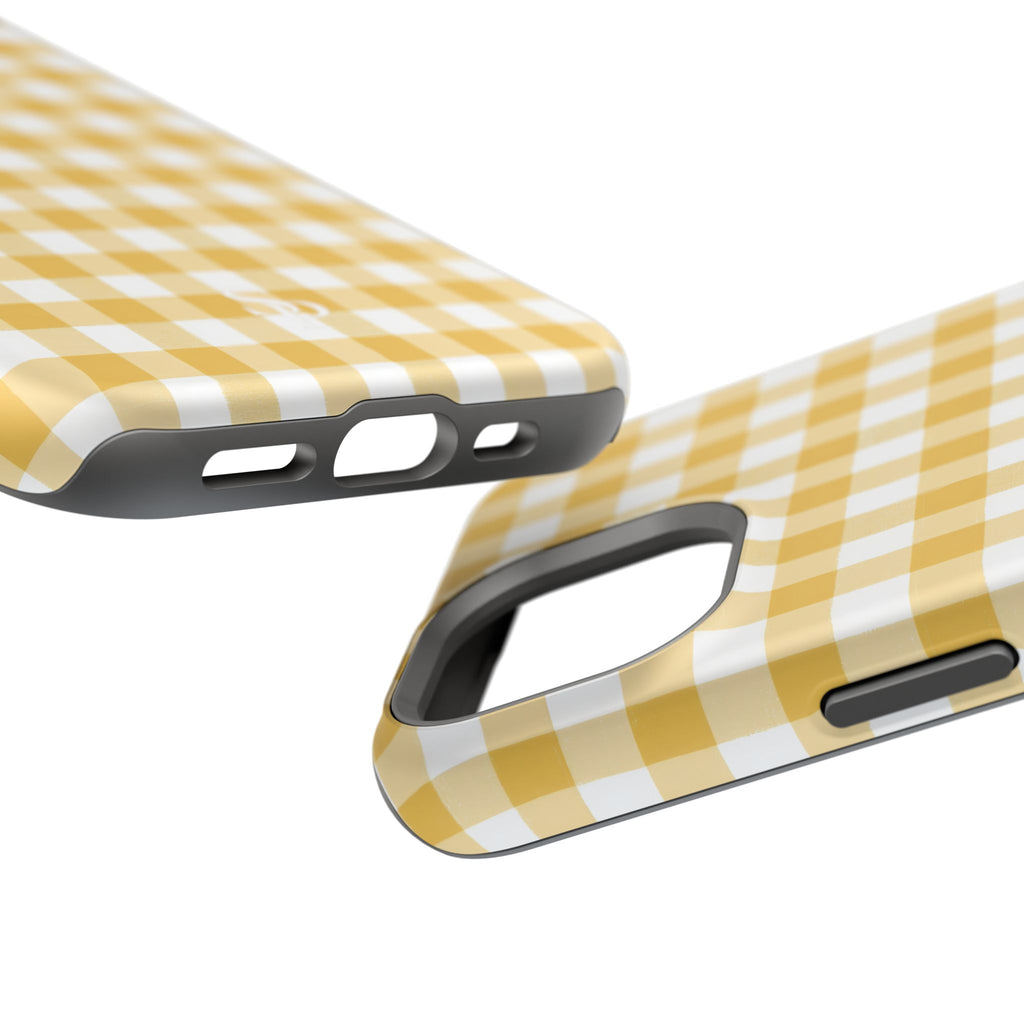 Yellow Gingham Magnetic Impact-Resistant Phone Case
