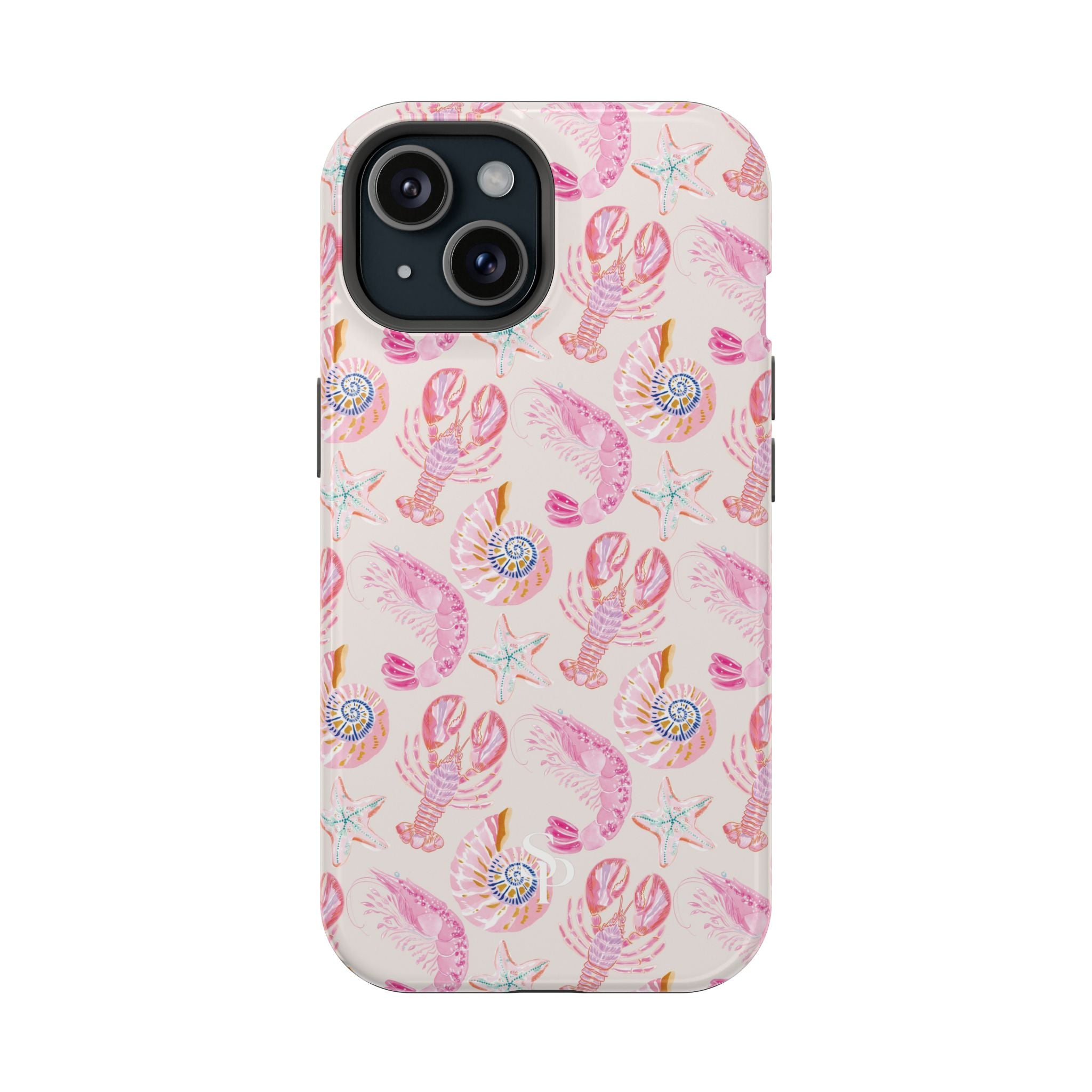 Pink Coastal Shell & Lobster Magnetic Impact-Resistant Phone Case