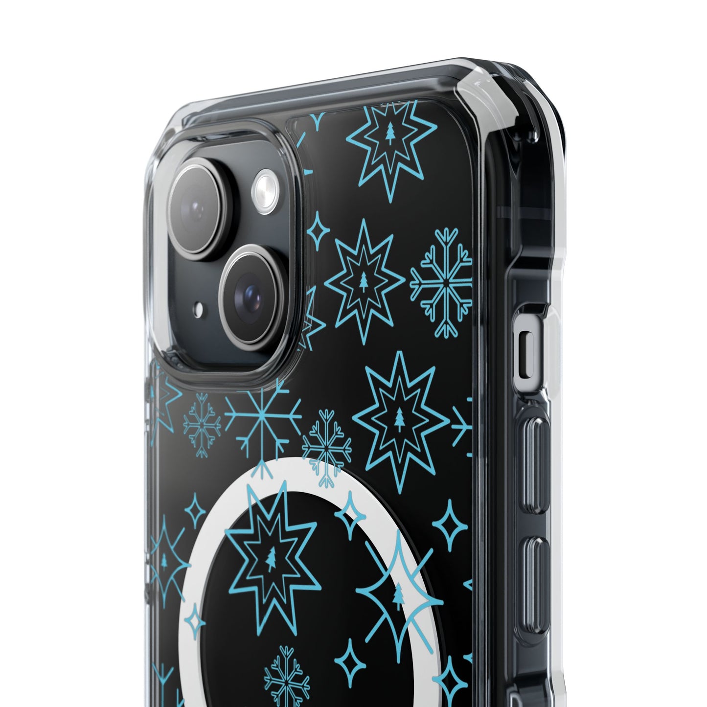 Snowflake Magnetic Clear Impact Case - Stylish & Durable iPhone Protection