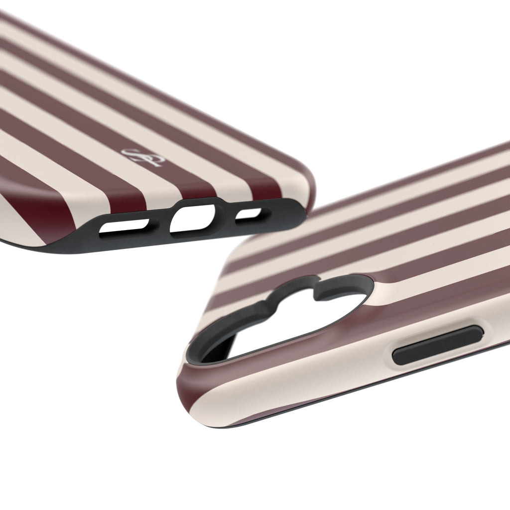Burgundy Striped Magnetic Phone Case