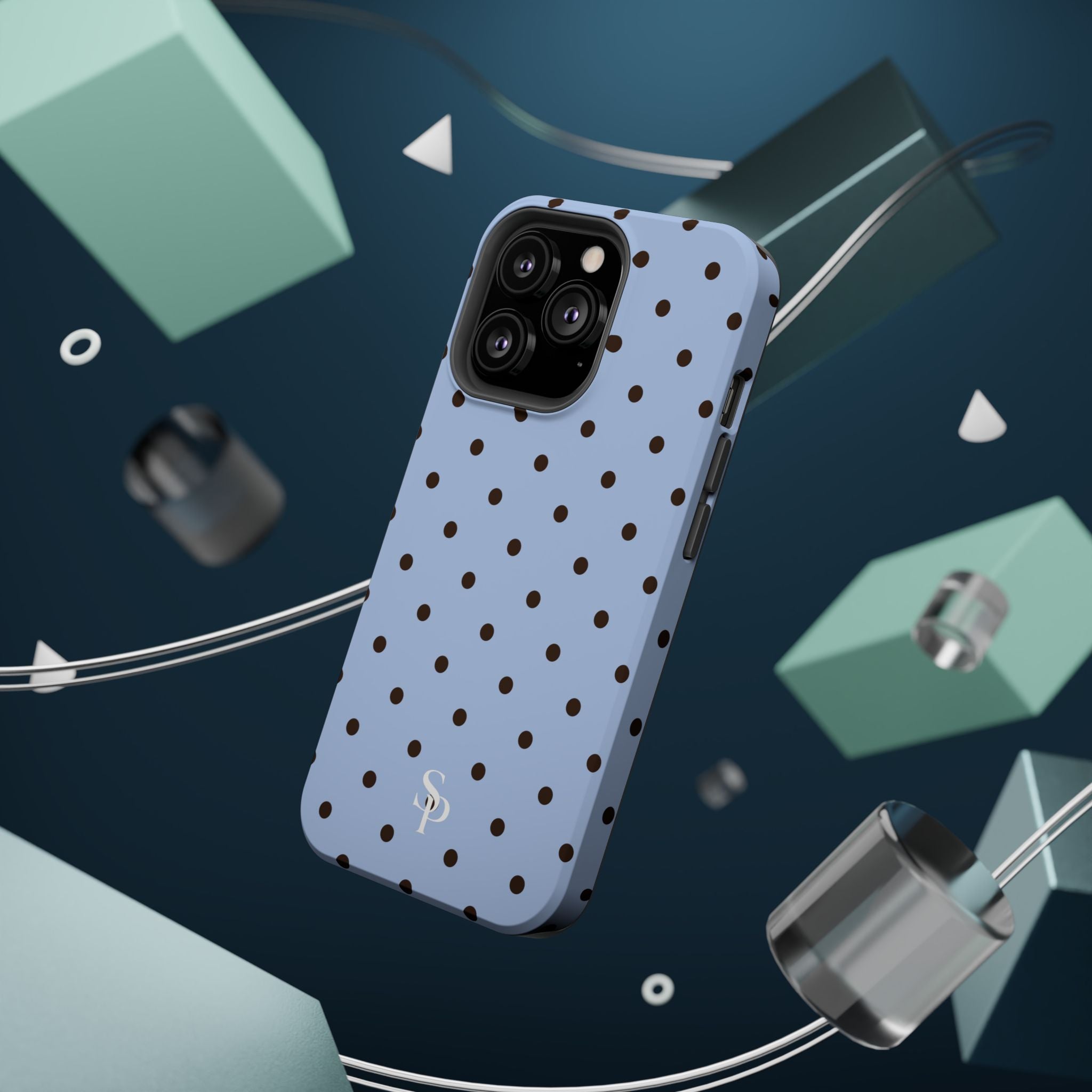 Blue Polka Dot Magnetic Impact Phone Case