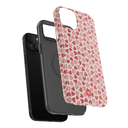 Heart Pattern Impact-Resistant Phone Case - Stylish Protection for Valentine's Day & Everyday Love