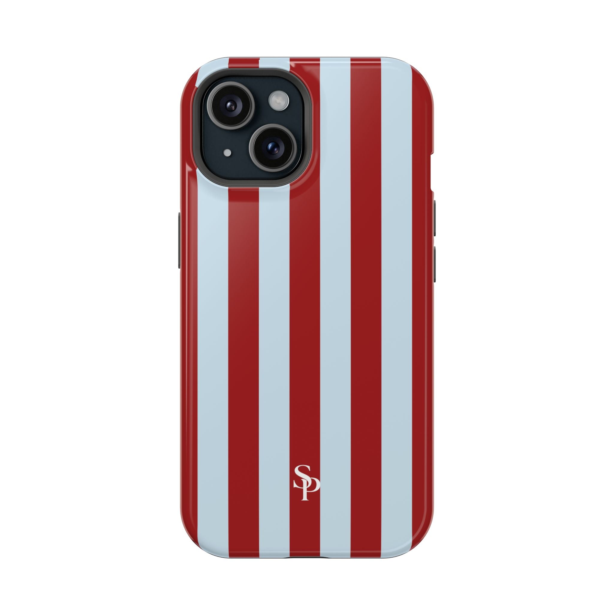 Red & Light Blue Vertical Stripe Magnetic Impact-Resistant Phone Case