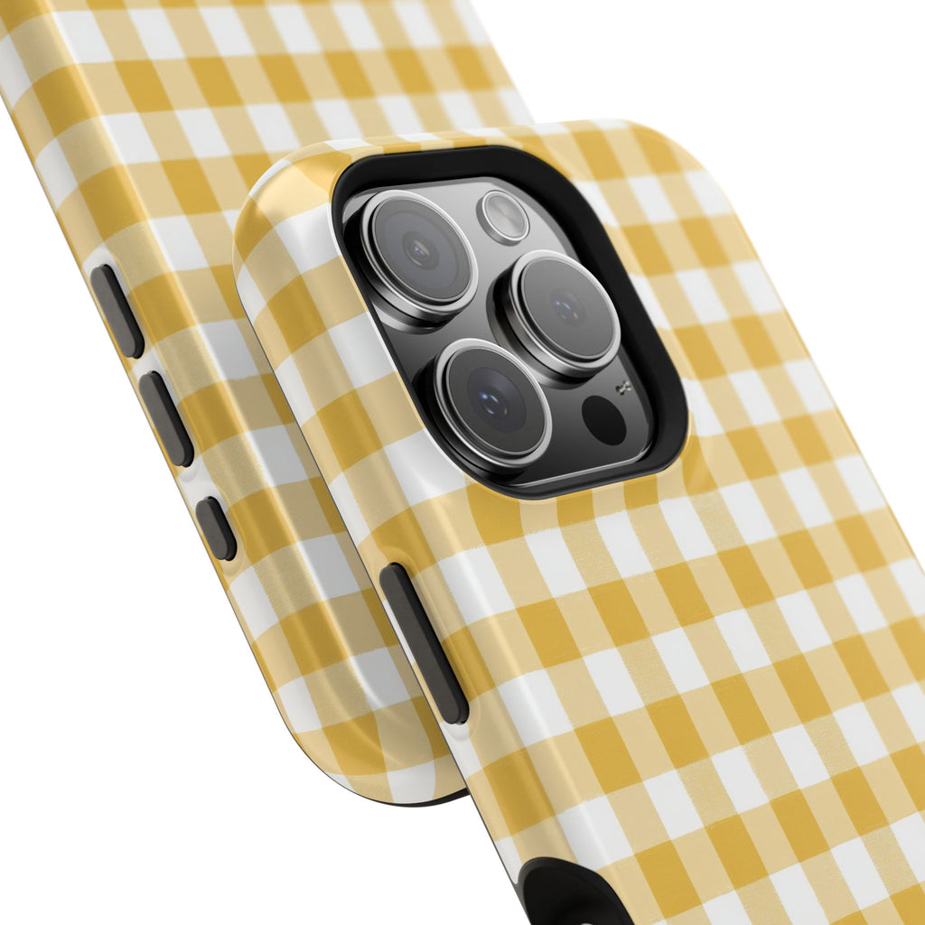 Yellow Gingham Magnetic Impact-Resistant Phone Case