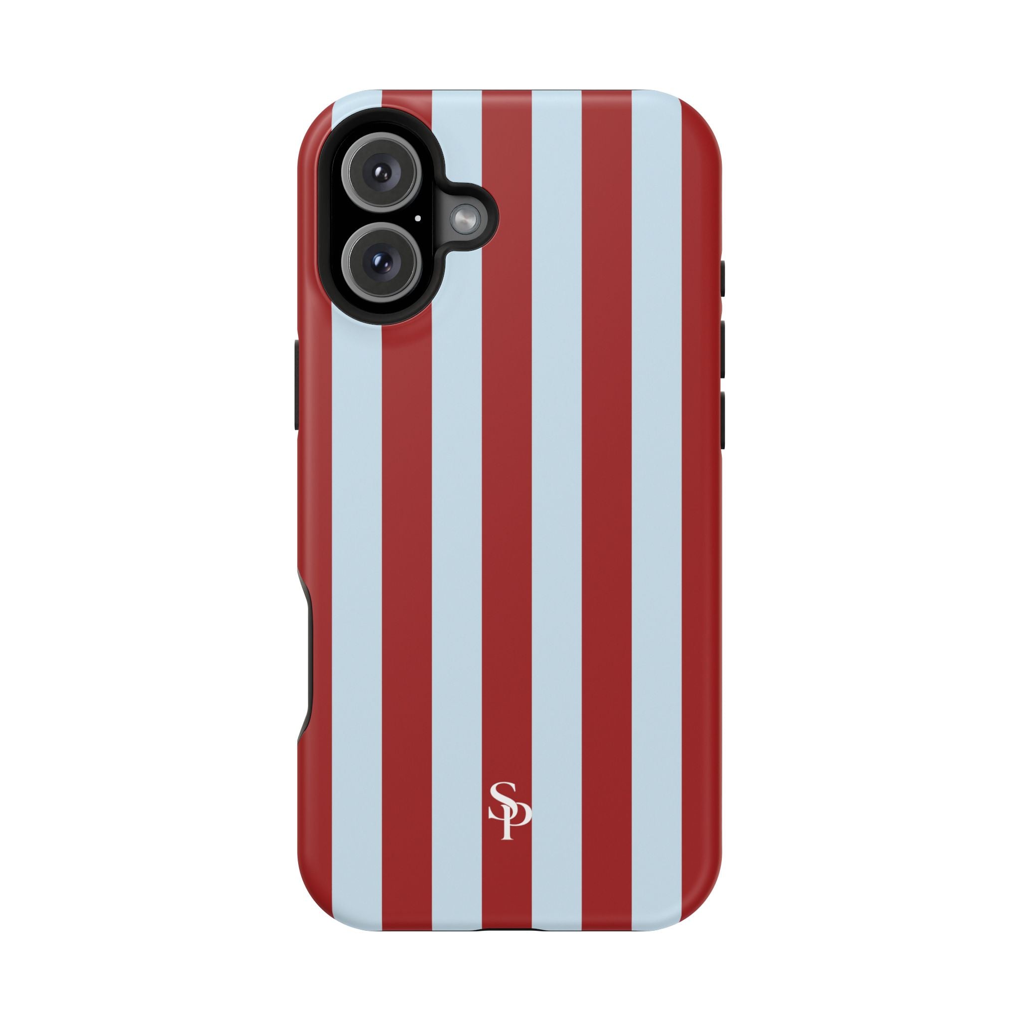 Red & Light Blue Vertical Stripe Magnetic Impact-Resistant Phone Case