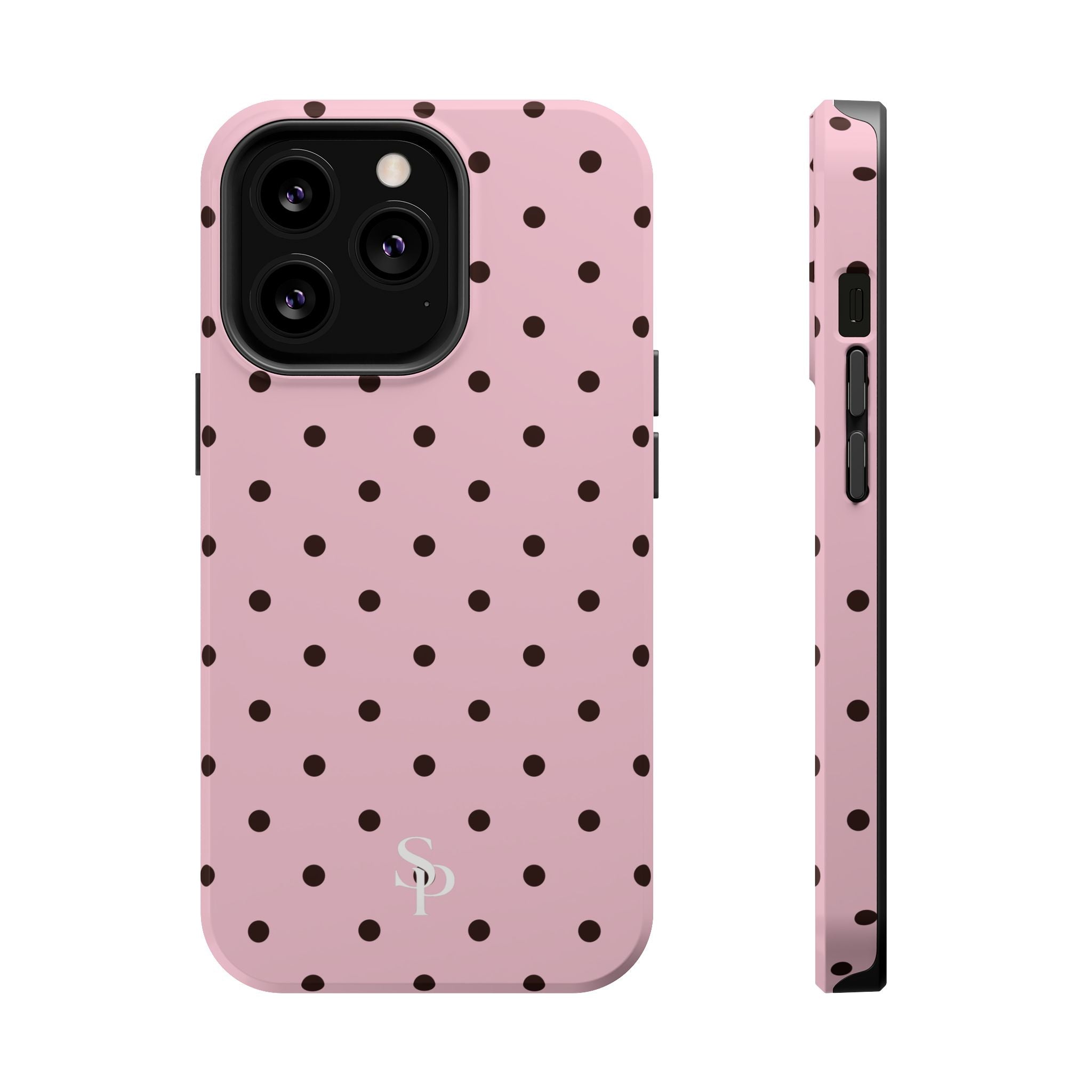 Pink Polka Dot Magnetic Impact Phone Case