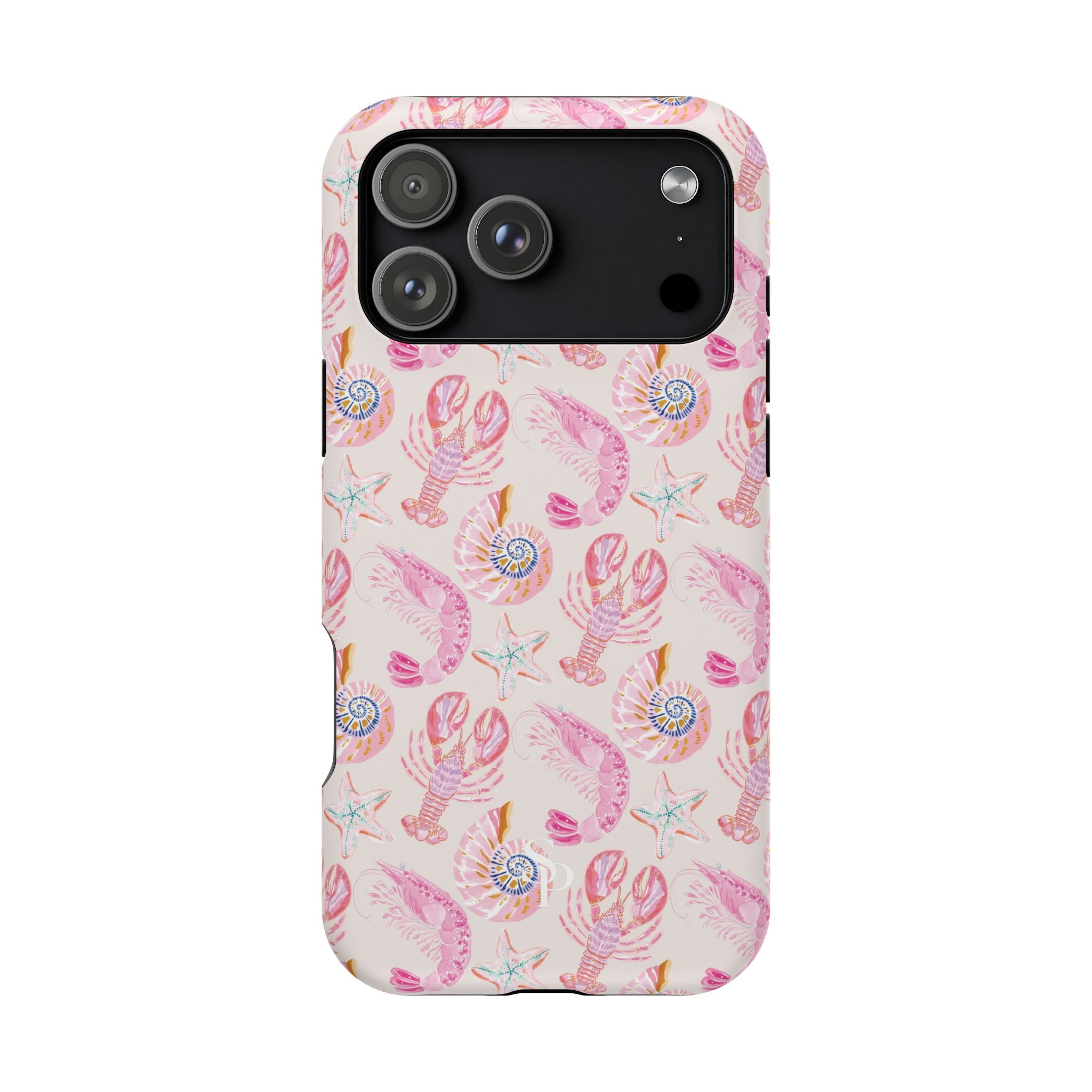 Pink Coastal Shell & Lobster Magnetic Impact-Resistant Phone Case