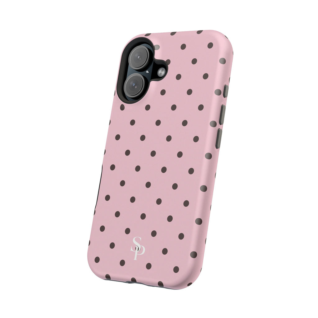 Pink Polka Dot Magnetic Impact Phone Case