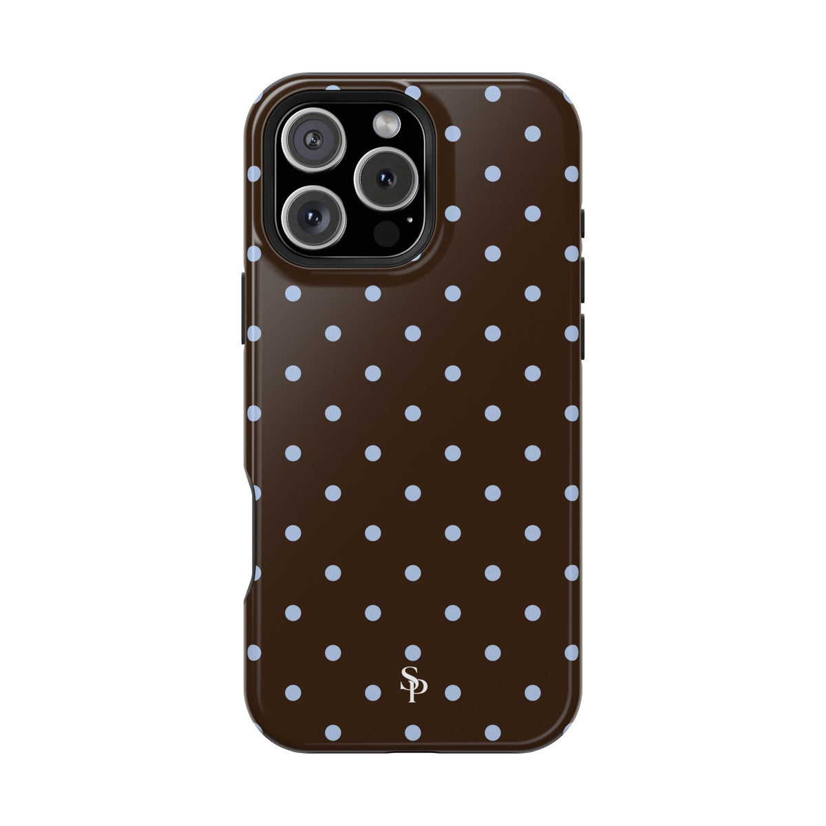 Brown & Light Blue Polka Dot Magnetic Phone Case