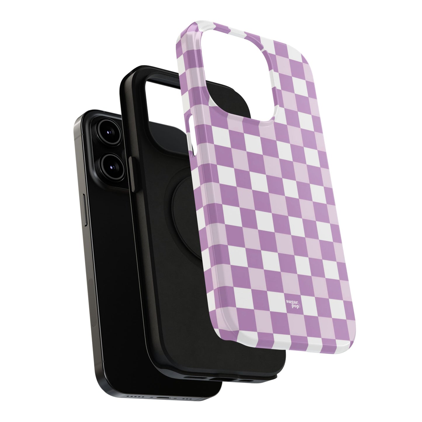 Purple Checkerboard Impact-Resistant Phone Case