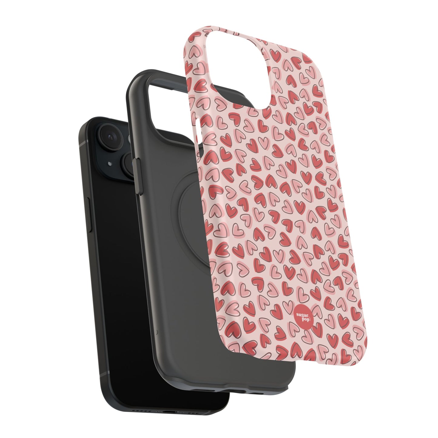 Heart Pattern Impact-Resistant Phone Case - Stylish Protection for Valentine's Day & Everyday Love