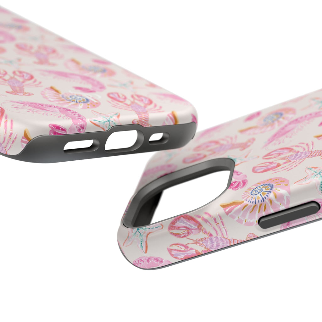 Pink Coastal Shell & Lobster Magnetic Impact-Resistant Phone Case