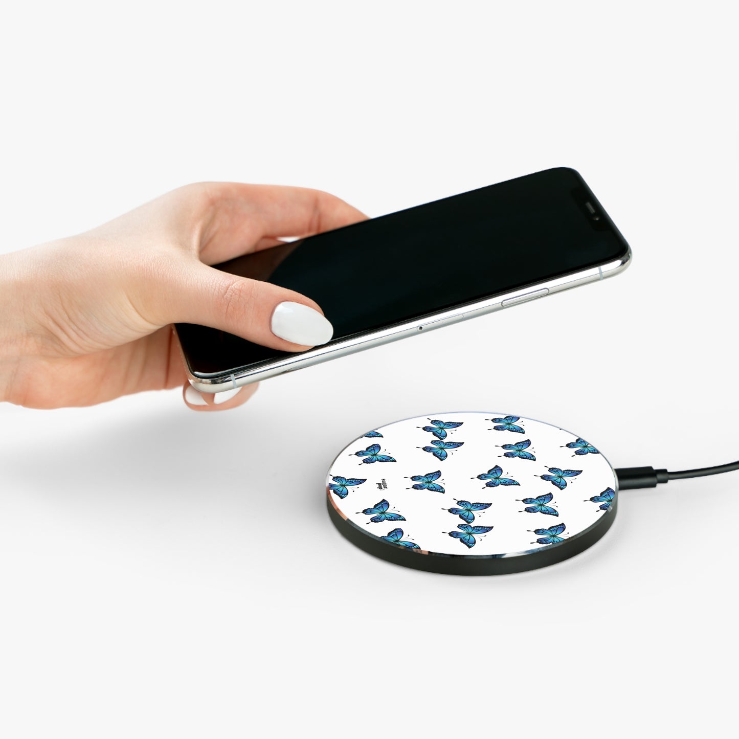 Blue Butterfly Wireless Charger - Fast Charging Station for Stylish Living