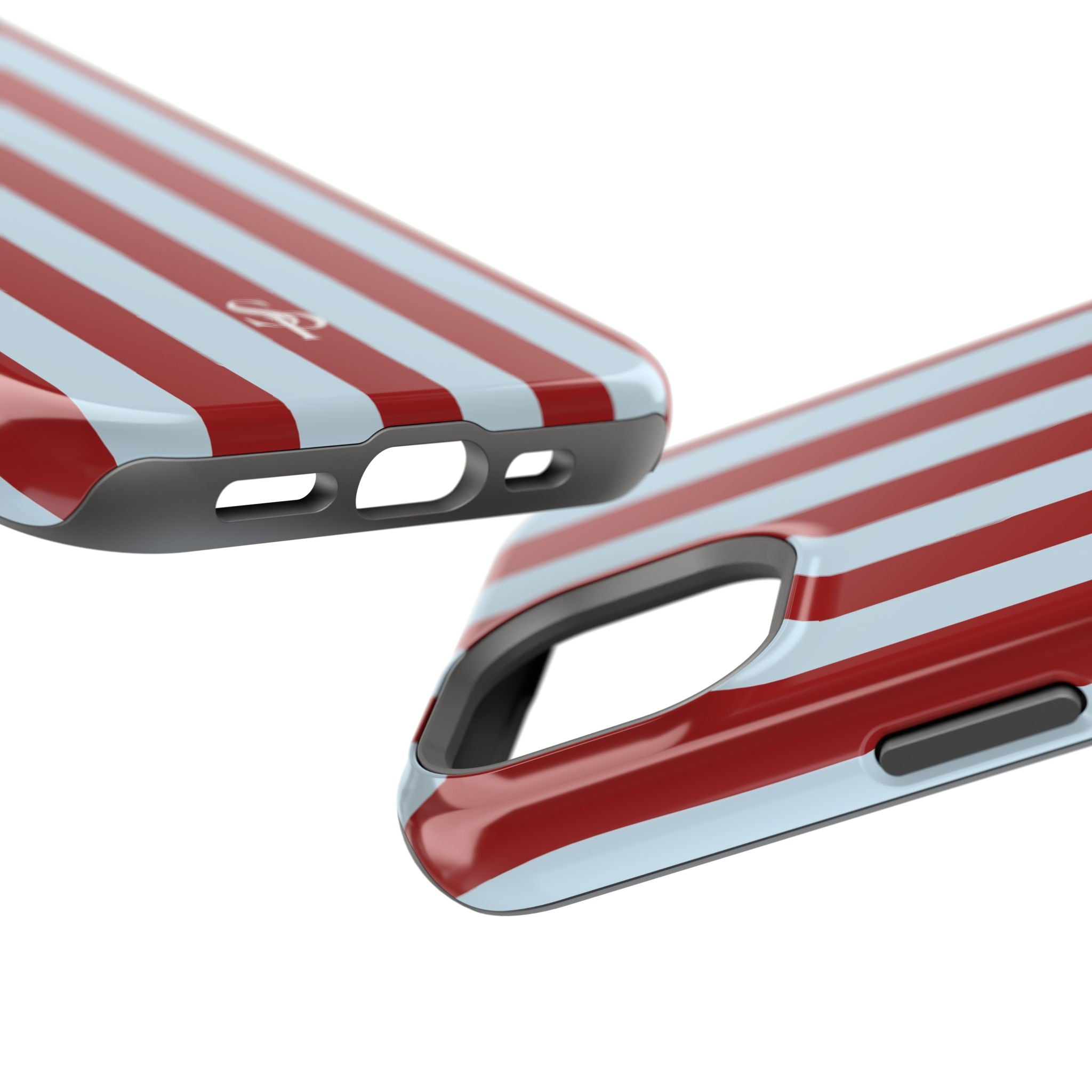 Red & Light Blue Vertical Stripe Magnetic Impact-Resistant Phone Case