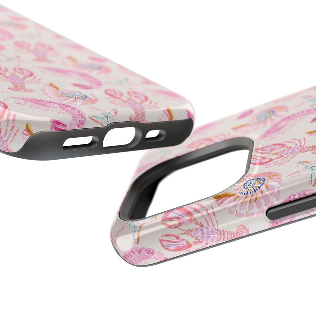 Pink Coastal Shell & Lobster Magnetic Impact-Resistant Phone Case