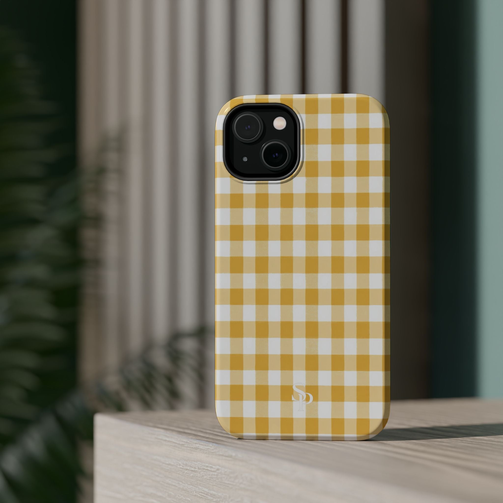 Yellow Gingham Magnetic Impact-Resistant Phone Case