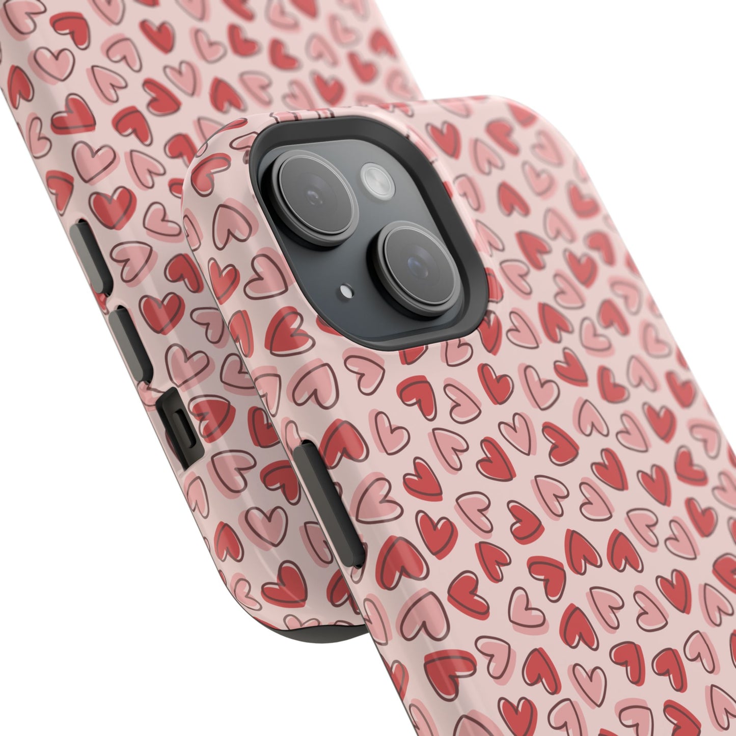 Heart Pattern Impact-Resistant Phone Case - Stylish Protection for Valentine's Day & Everyday Love