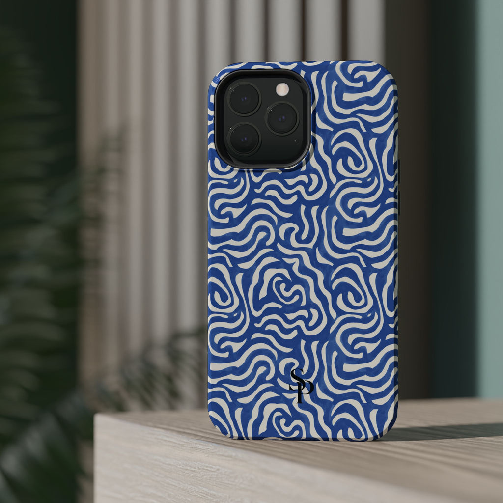 Blue Abstract Swirl Magnetic Impact Phone Case