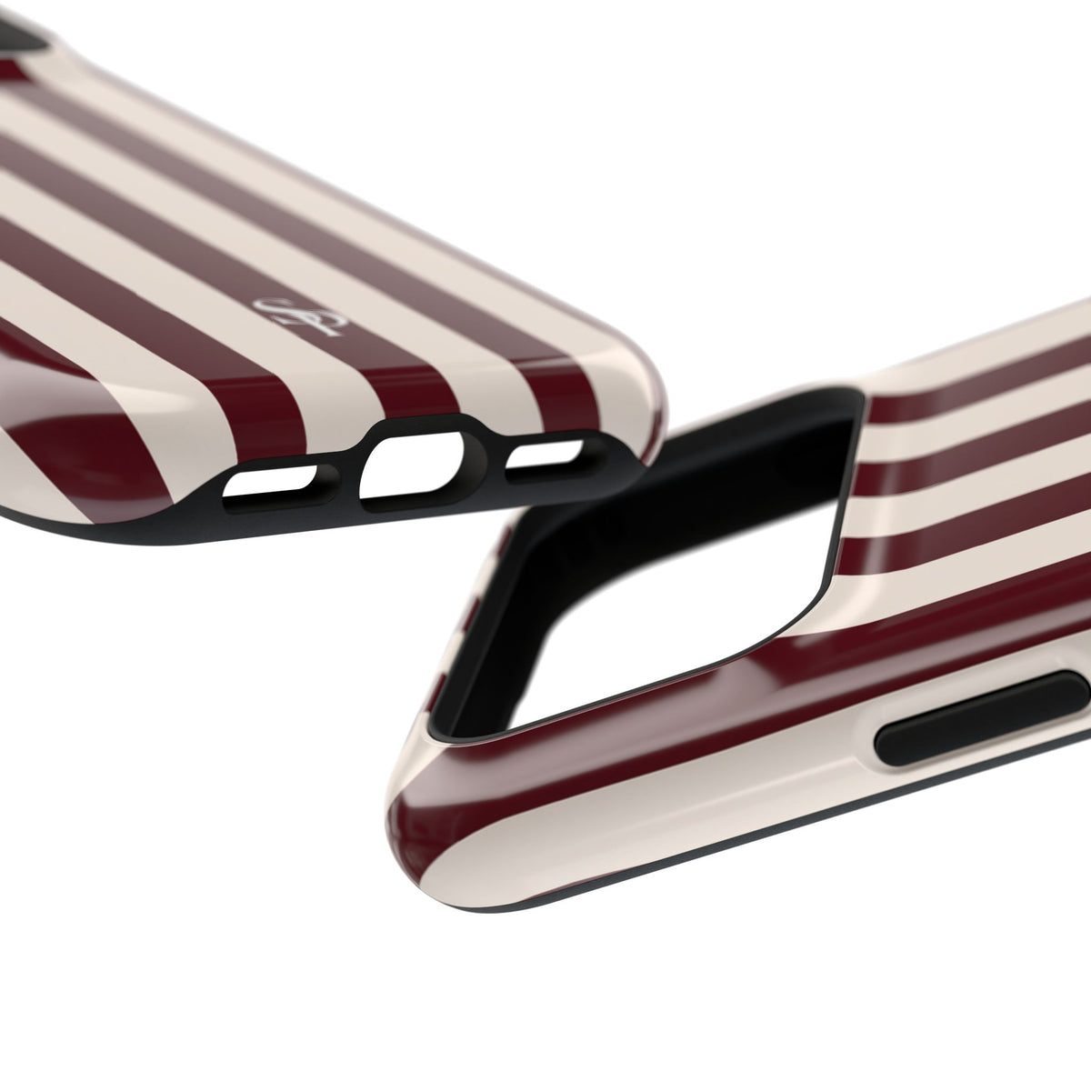 Burgundy Striped Magnetic Phone Case