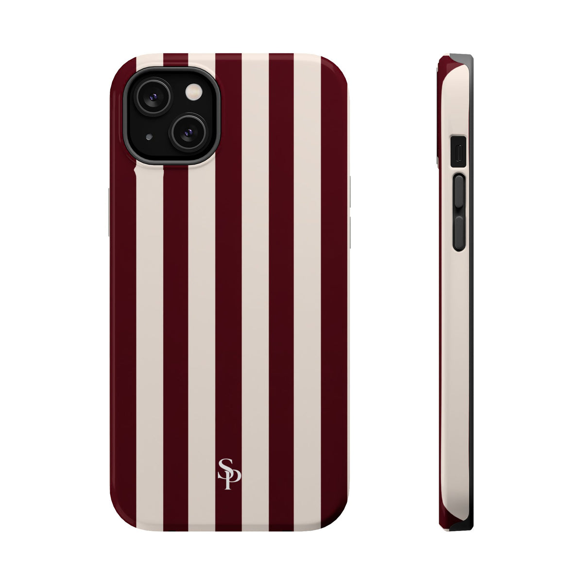Burgundy Striped Magnetic Phone Case
