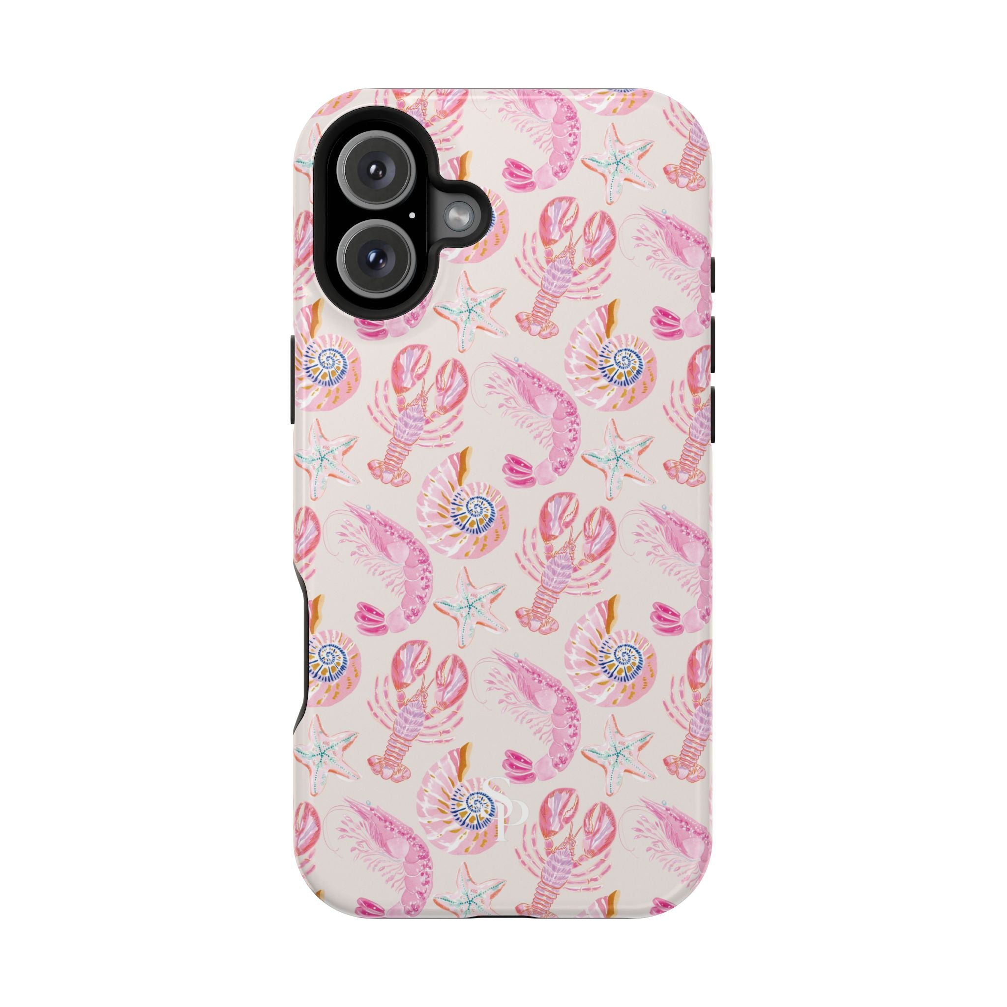 Pink Coastal Shell & Lobster Magnetic Impact-Resistant Phone Case