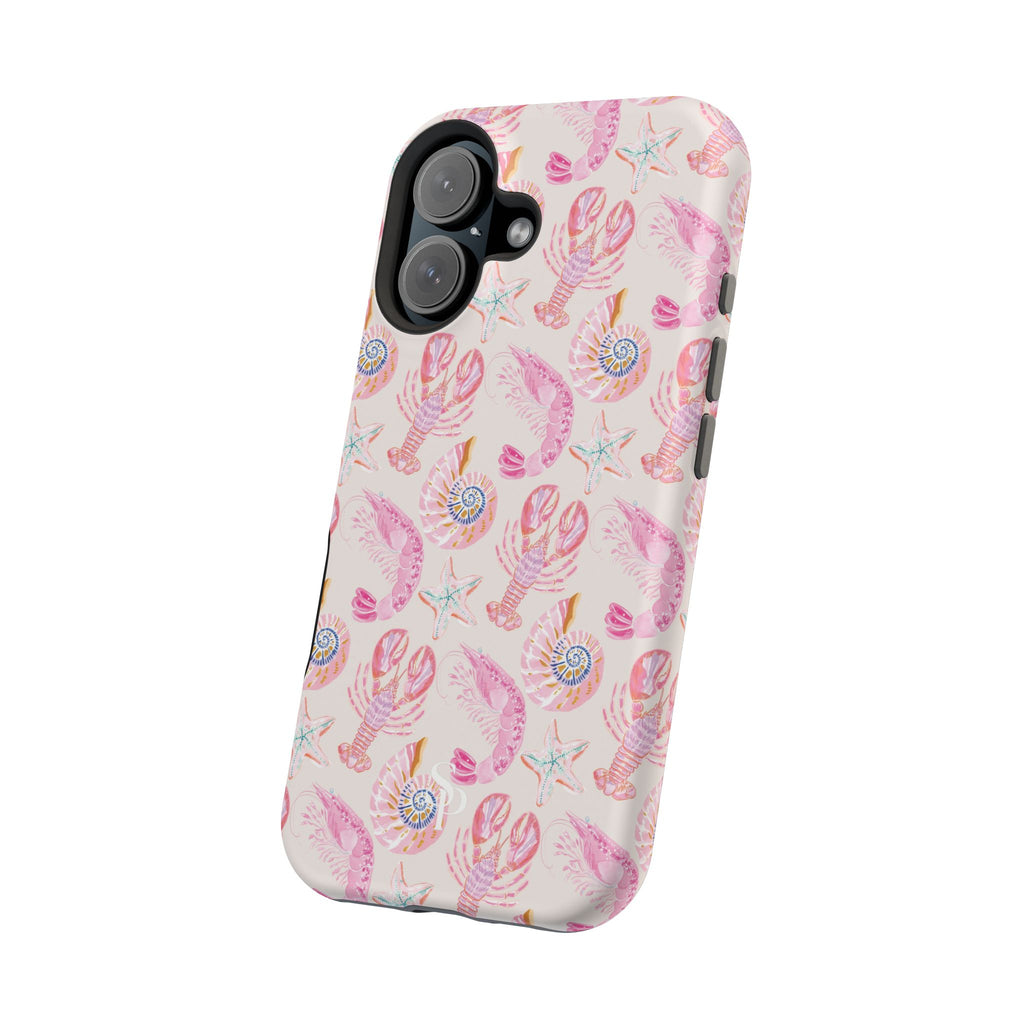 Pink Coastal Shell & Lobster Magnetic Impact-Resistant Phone Case