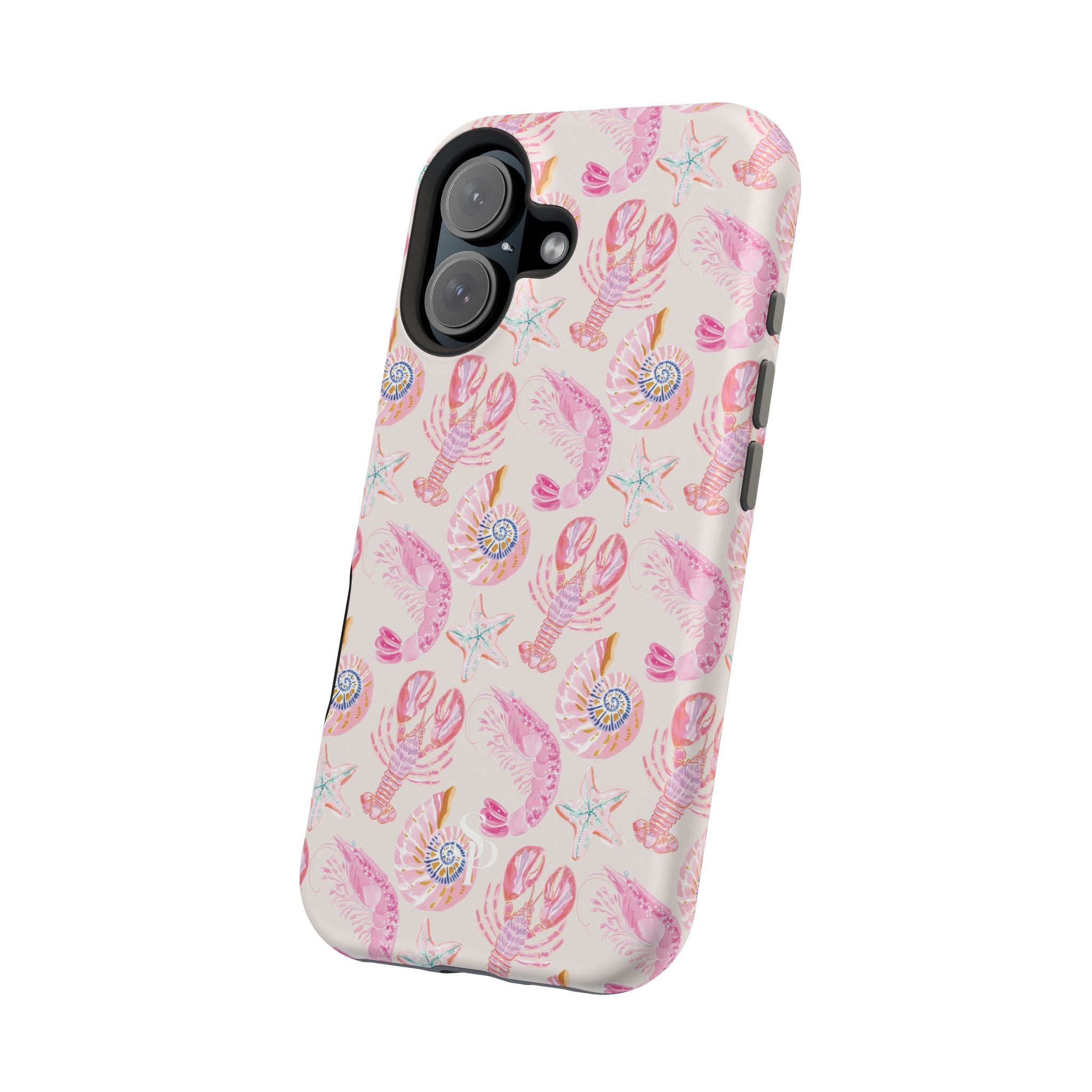 Pink Coastal Shell & Lobster Magnetic Impact-Resistant Phone Case