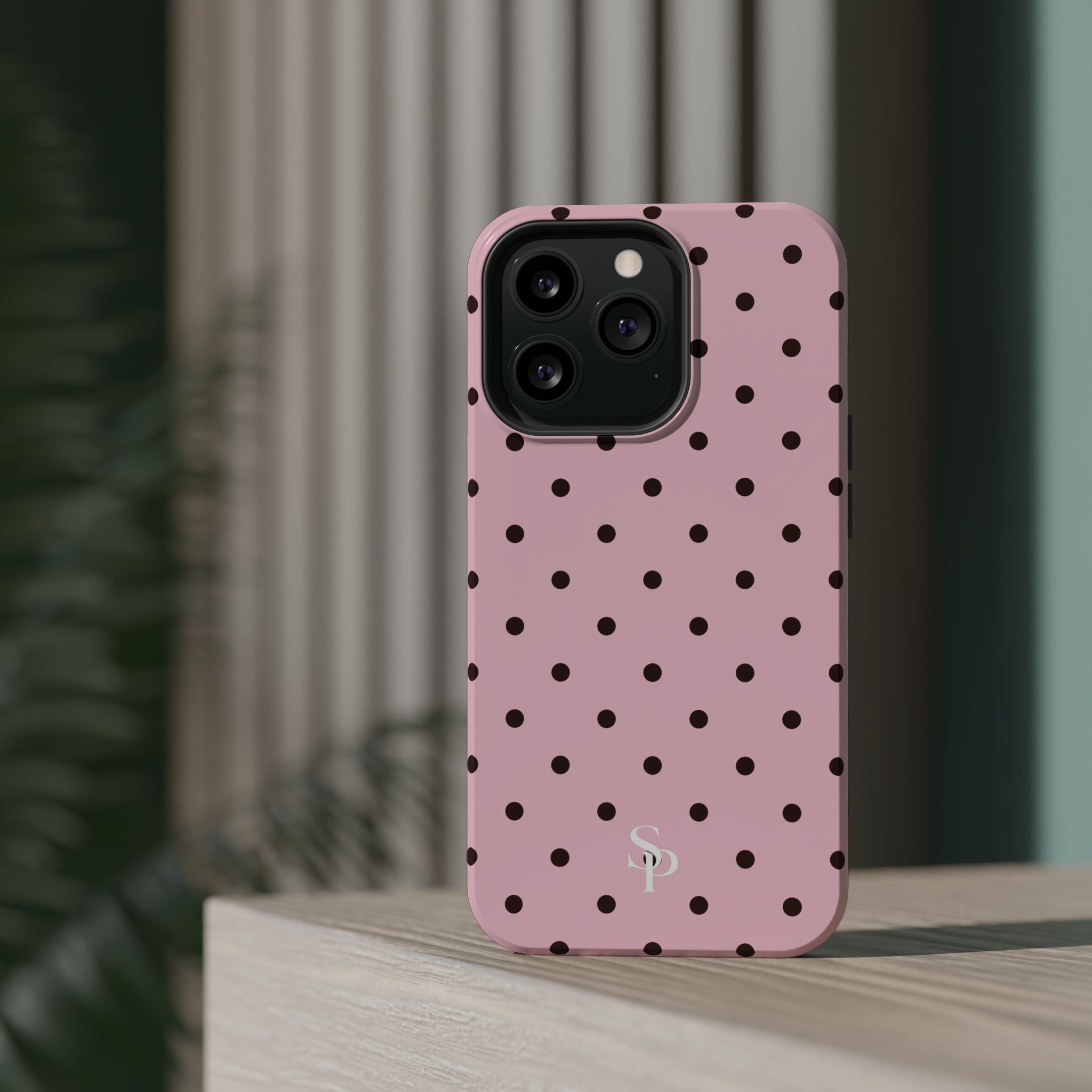 Pink Polka Dot Magnetic Impact Phone Case