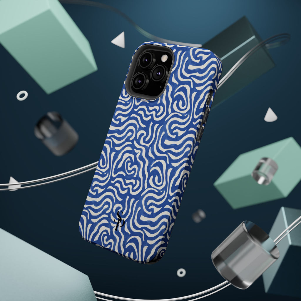 Blue Abstract Swirl Magnetic Impact Phone Case