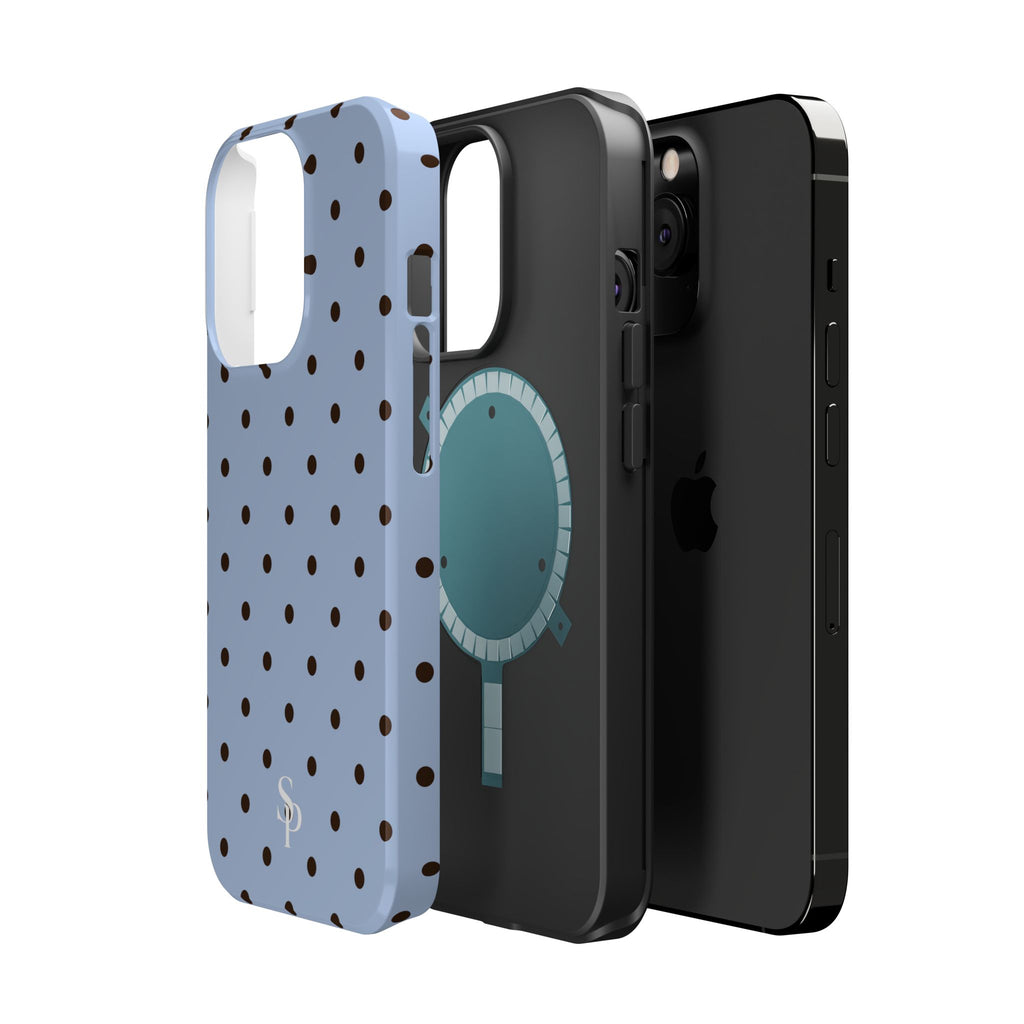 Blue Polka Dot Magnetic Impact Phone Case