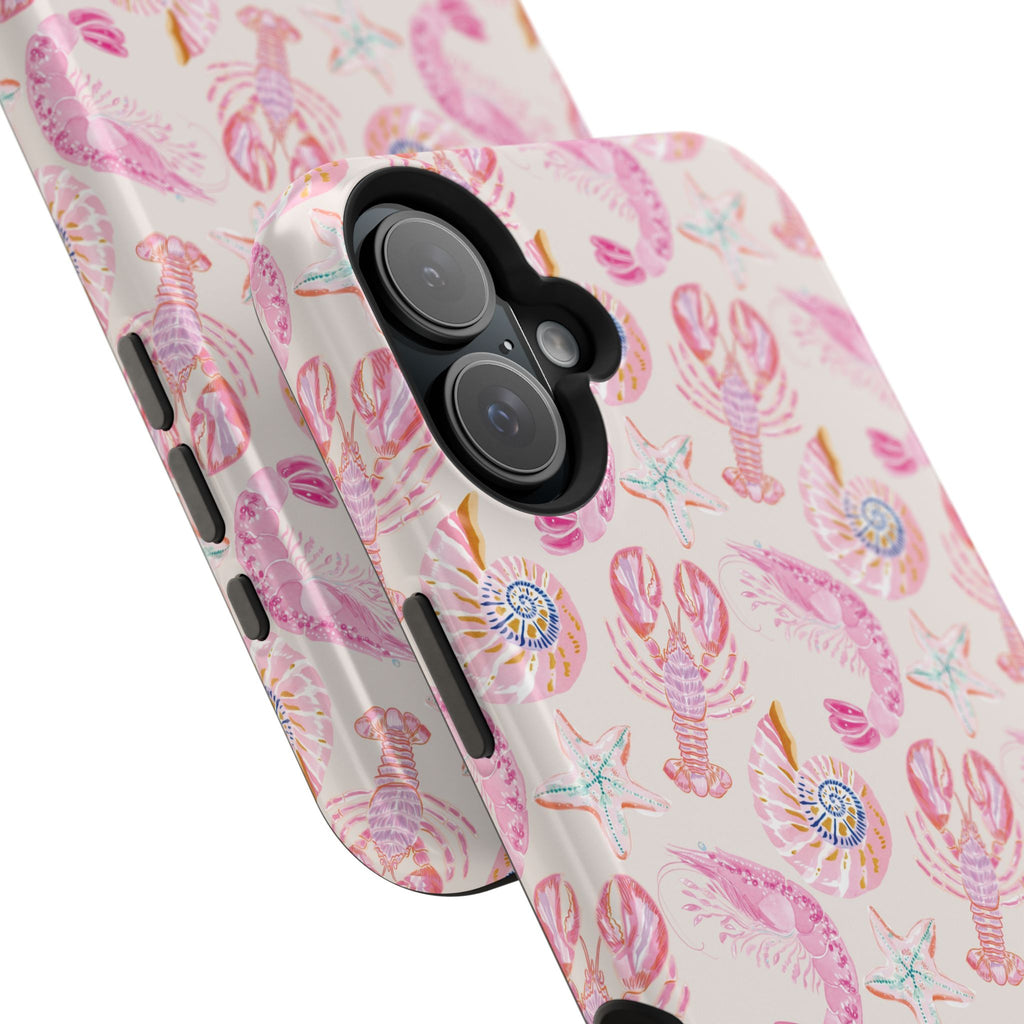 Pink Coastal Shell & Lobster Magnetic Impact-Resistant Phone Case