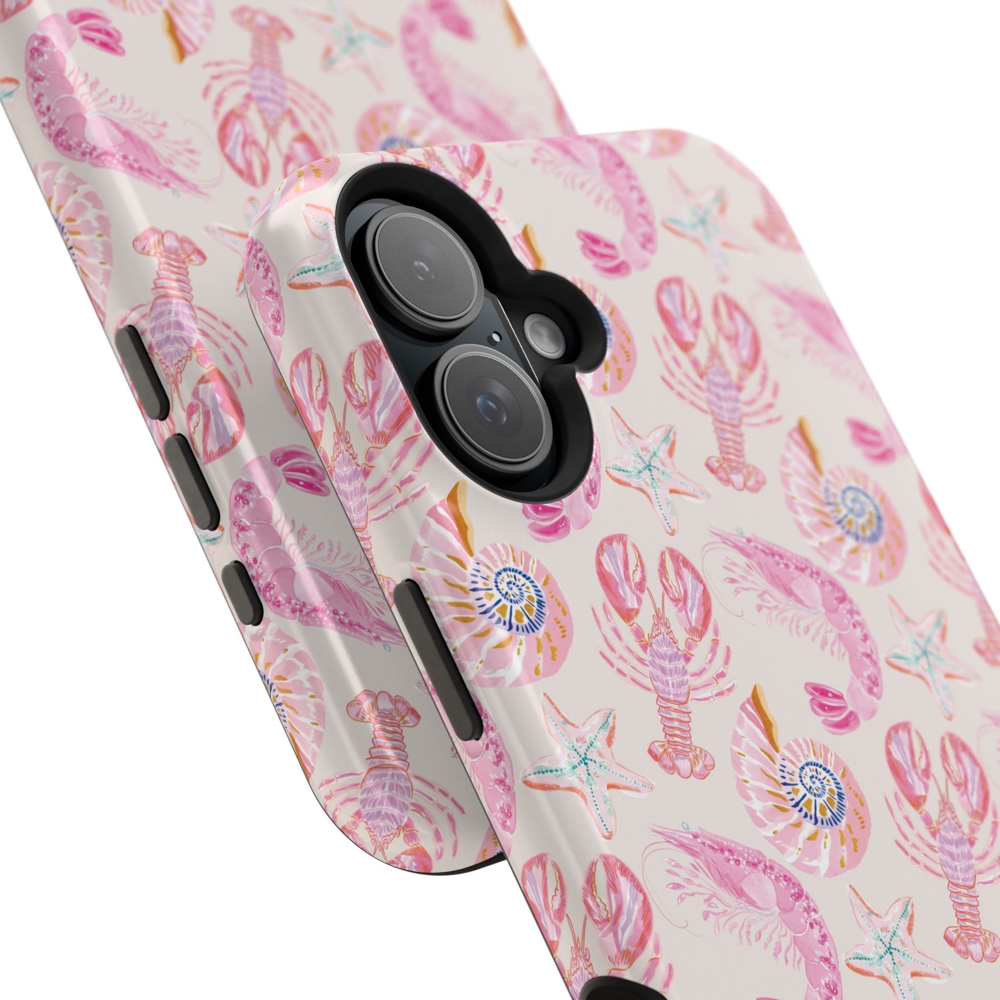 Pink Coastal Shell & Lobster Magnetic Impact-Resistant Phone Case
