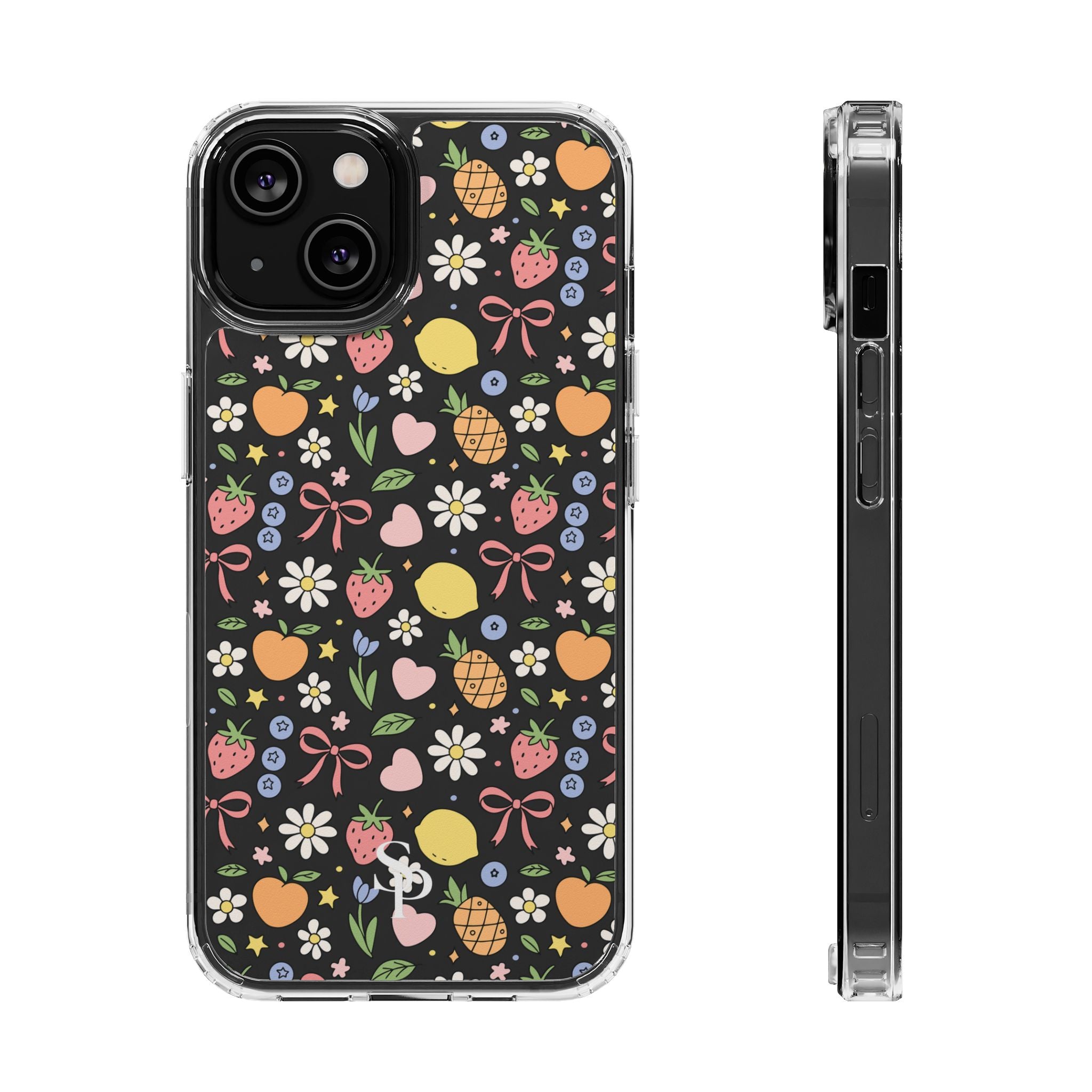 Fruit and Floral Pattern Clear Case