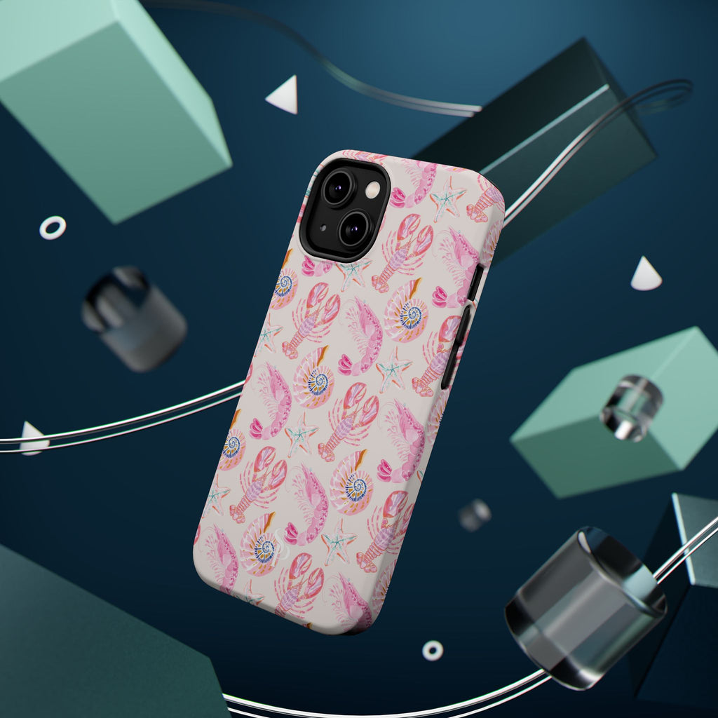 Pink Coastal Shell & Lobster Magnetic Impact-Resistant Phone Case