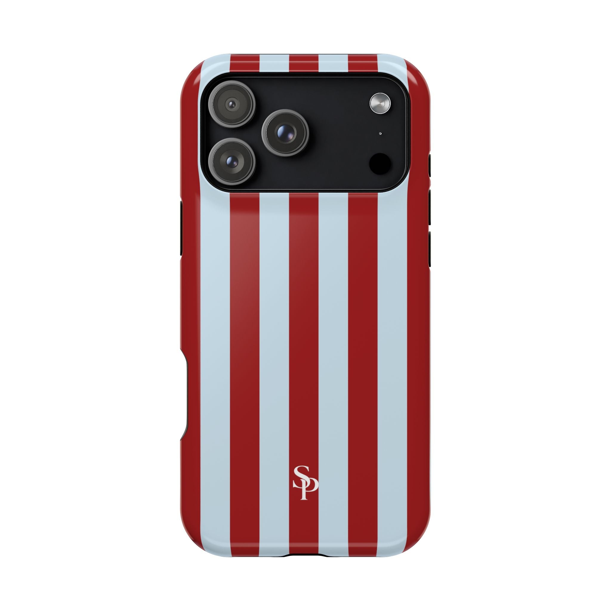 Red & Light Blue Vertical Stripe Magnetic Impact-Resistant Phone Case