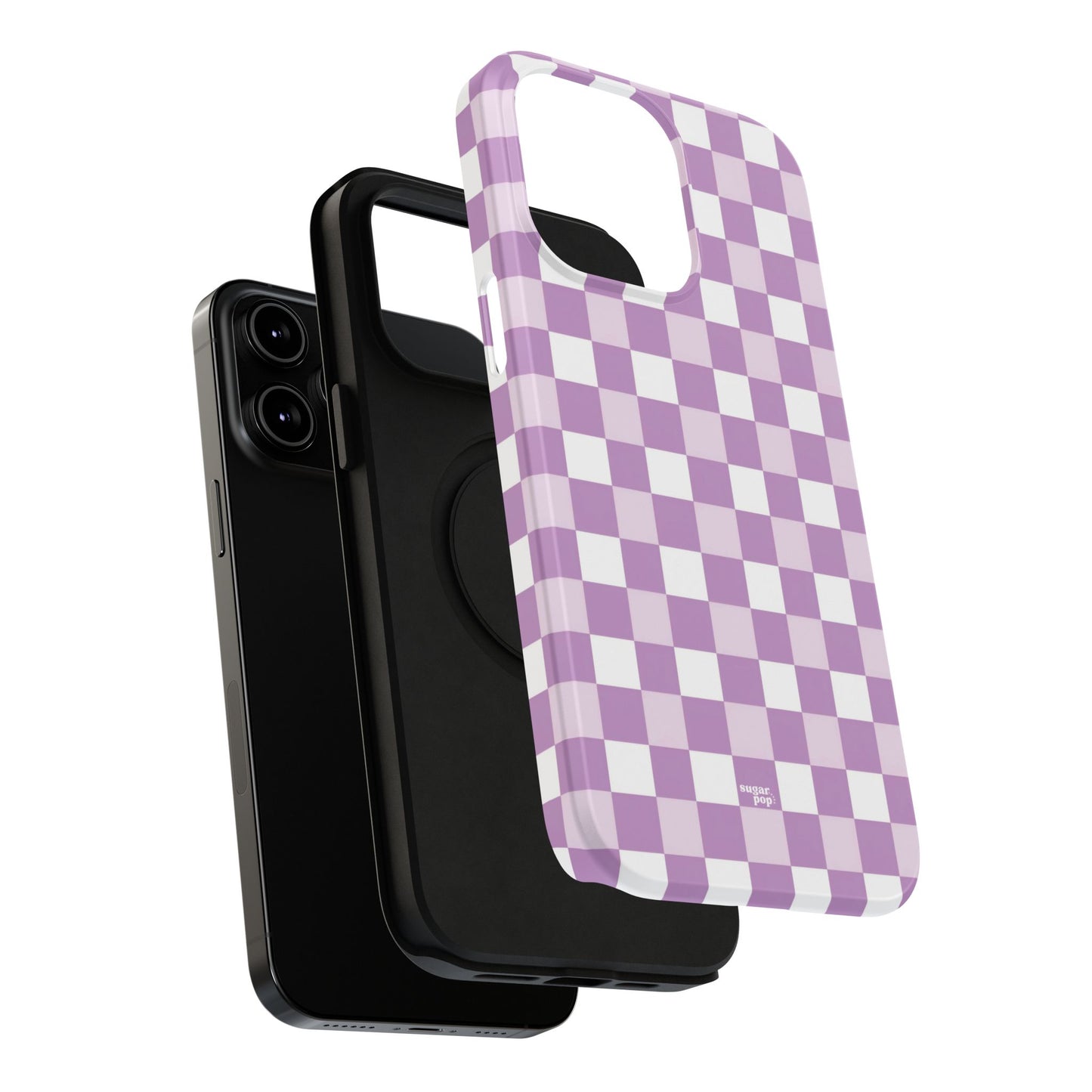 Purple Checkerboard Impact-Resistant Phone Case