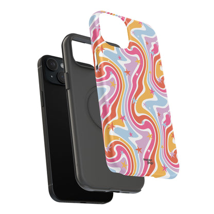 Colorful Impact-Resistant Phone Case - Vibrant Swirl Design