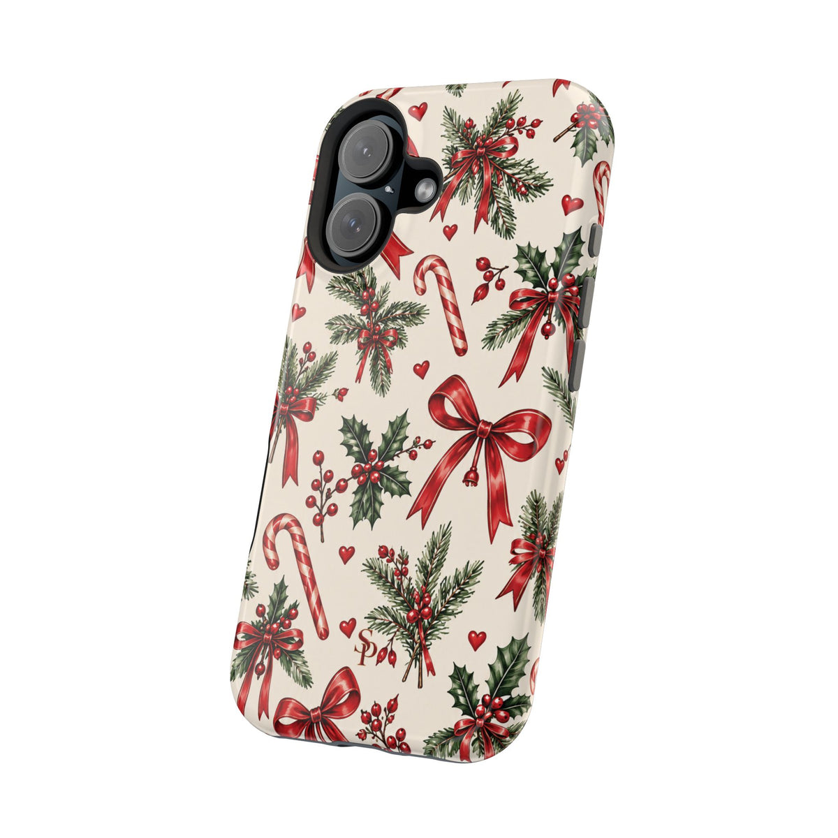 Christmas Candy Cane & Bow Magnetic Phone Case