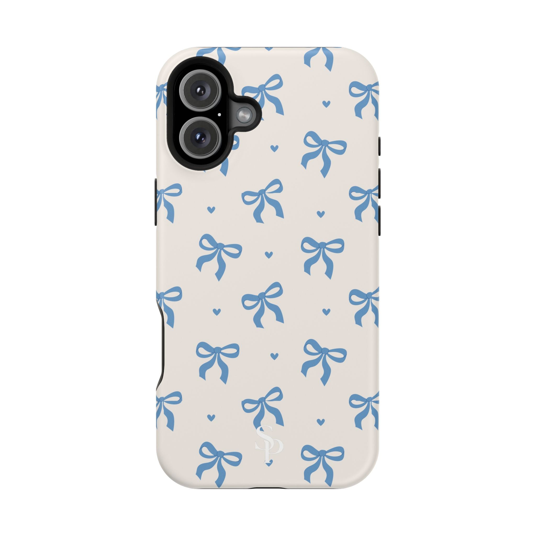 Blue Bow with Small Blue Hearts Magnetic Tough Case