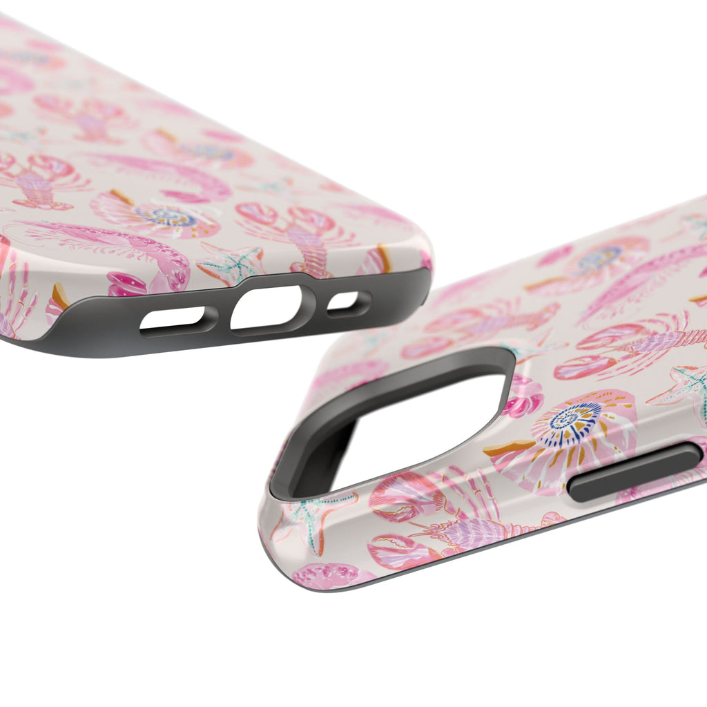 Pink Coastal Shell & Lobster Magnetic Impact-Resistant Phone Case