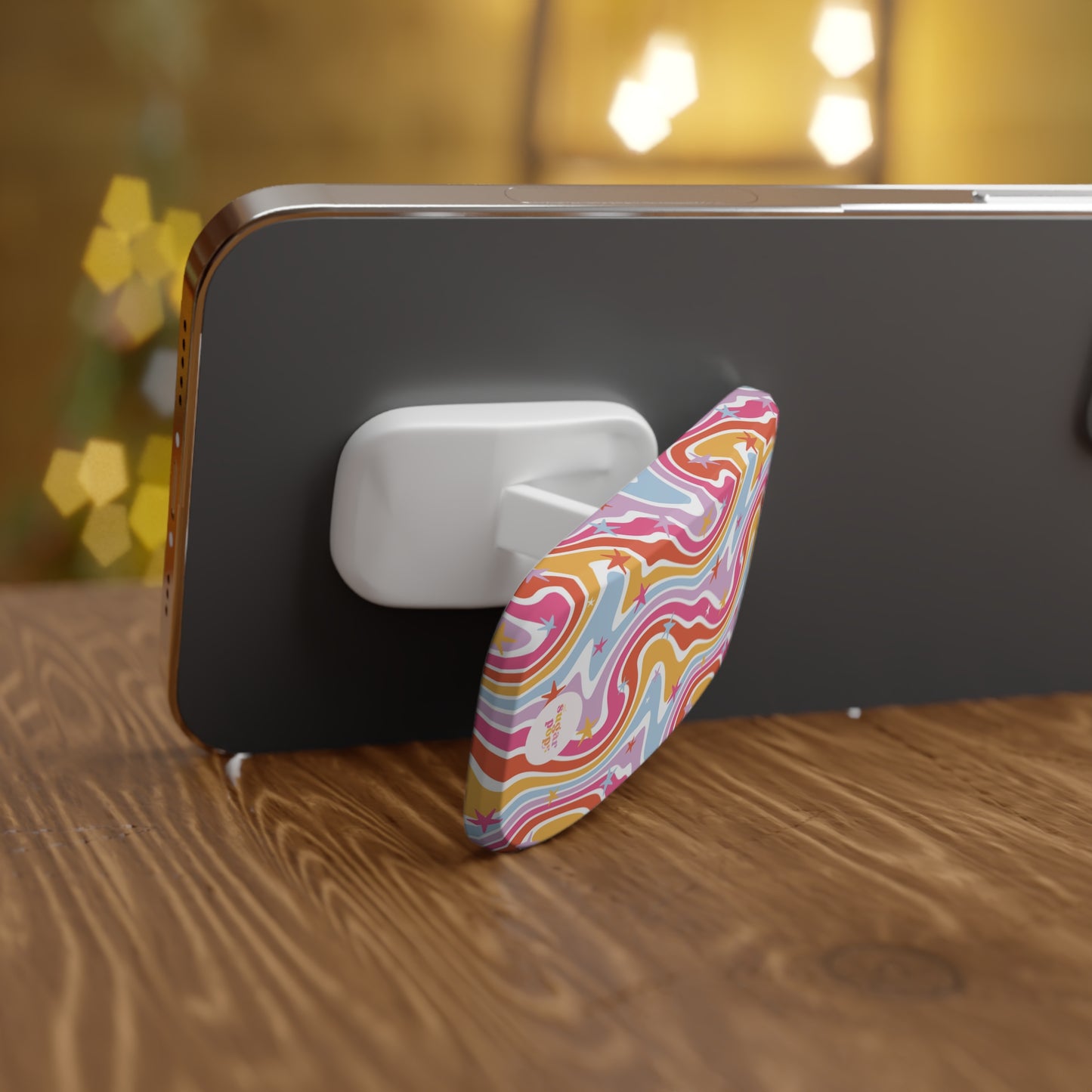 Colorful Swirl Phone Click-On Grip - Trendy Phone Stand Accessory