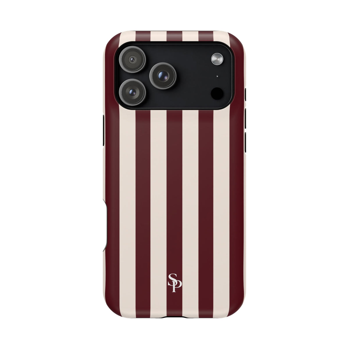Burgundy Striped Magnetic Phone Case