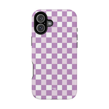 Purple Checkerboard Impact-Resistant Phone Case